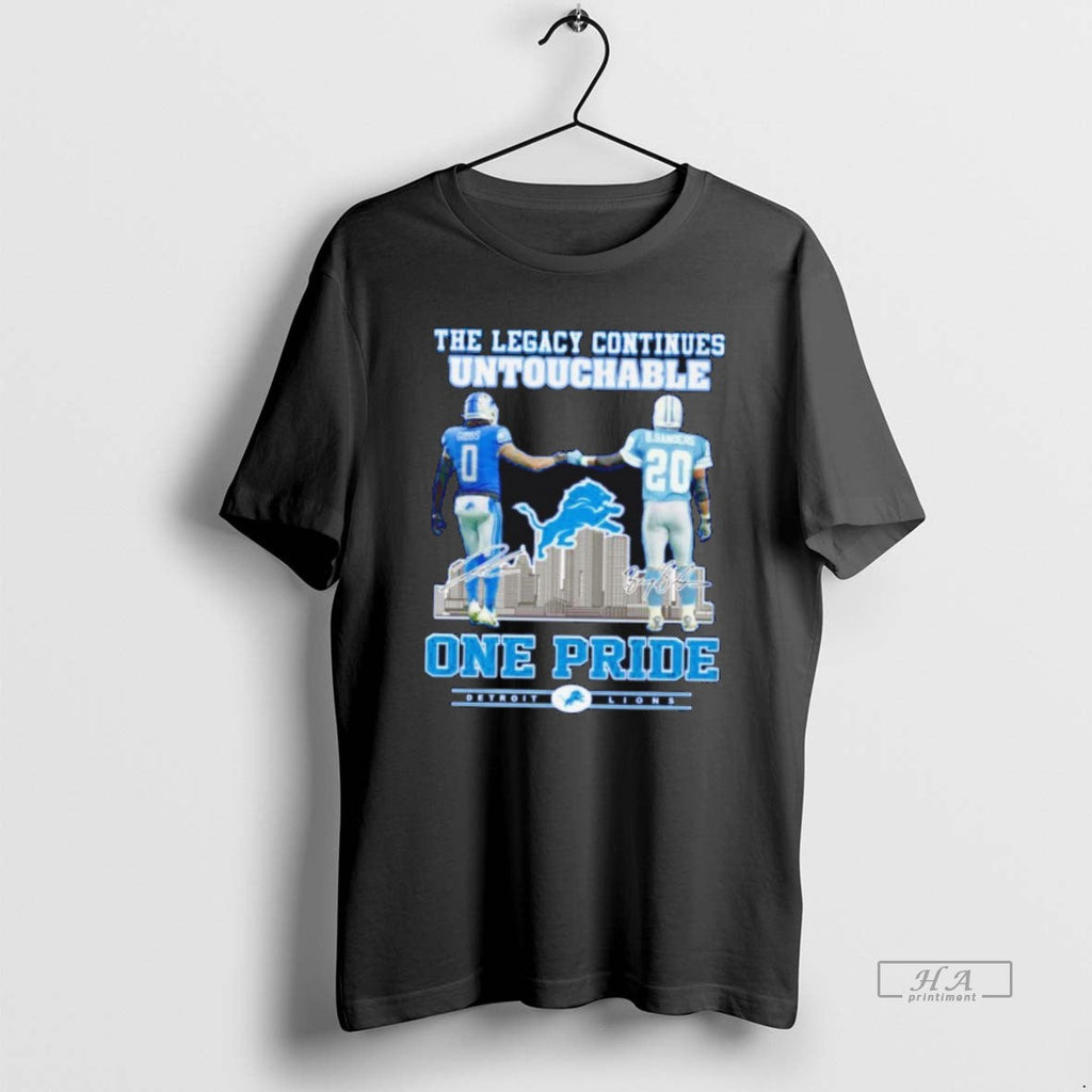 Official Detroit Lions One Pride Legacy Continues - Adult & Kids T-Shirts, Sweatshirts & Hoodies apparel design preview 1