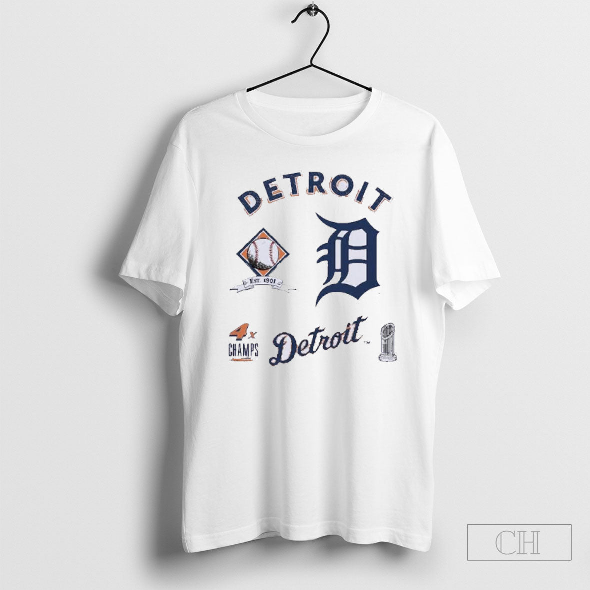 Official Detroit Tigers Defined 4x Champions Sweater - Adult & Kids T-Shirts, Sweatshirts & Hoodies apparel design preview 1