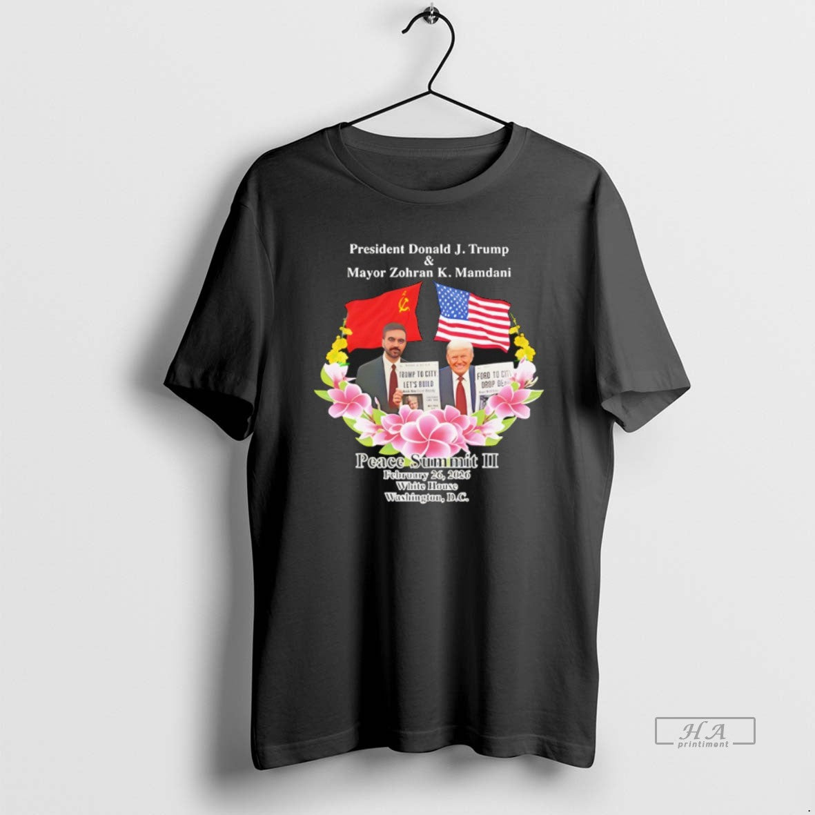 Official Donald J Trump And Zohran K - Adult & Kids T-Shirts, Sweatshirts & Hoodies apparel design preview 1
