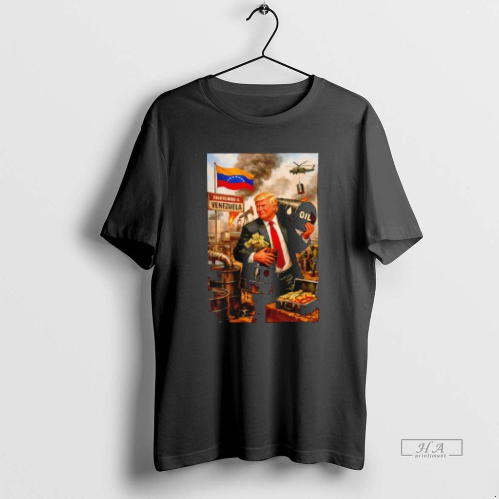 Official Donald Trump Oil Venezuela Collage - Adult & Kids T-Shirts, Sweatshirts & Hoodies apparel design preview 1