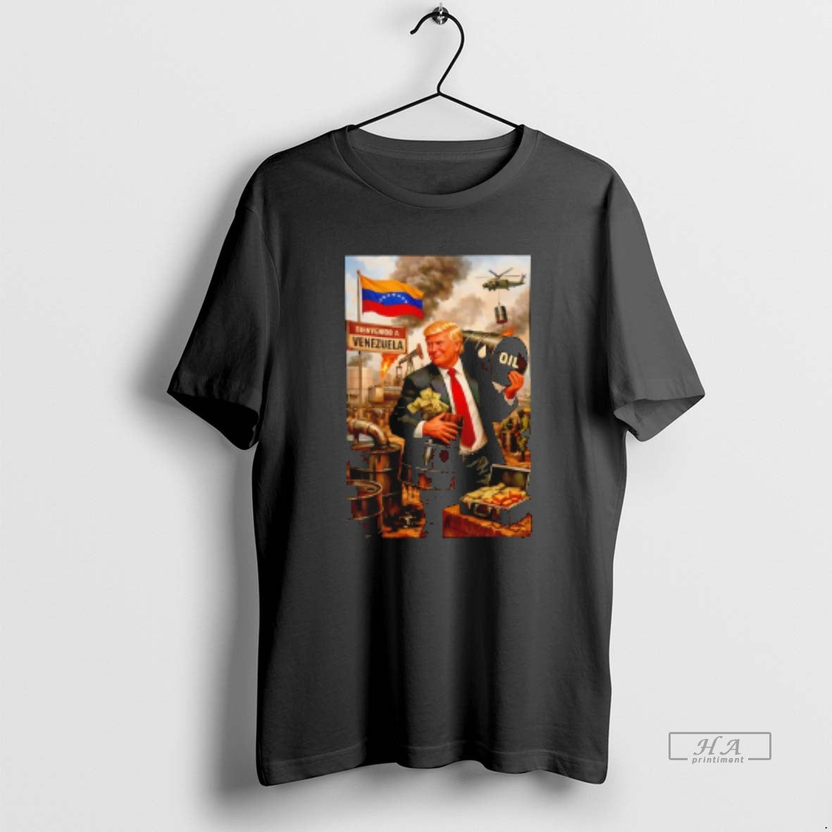Official Donald Trump Oil Venezuela Collage - Adult & Kids T-Shirts, Sweatshirts & Hoodies apparel design preview 1