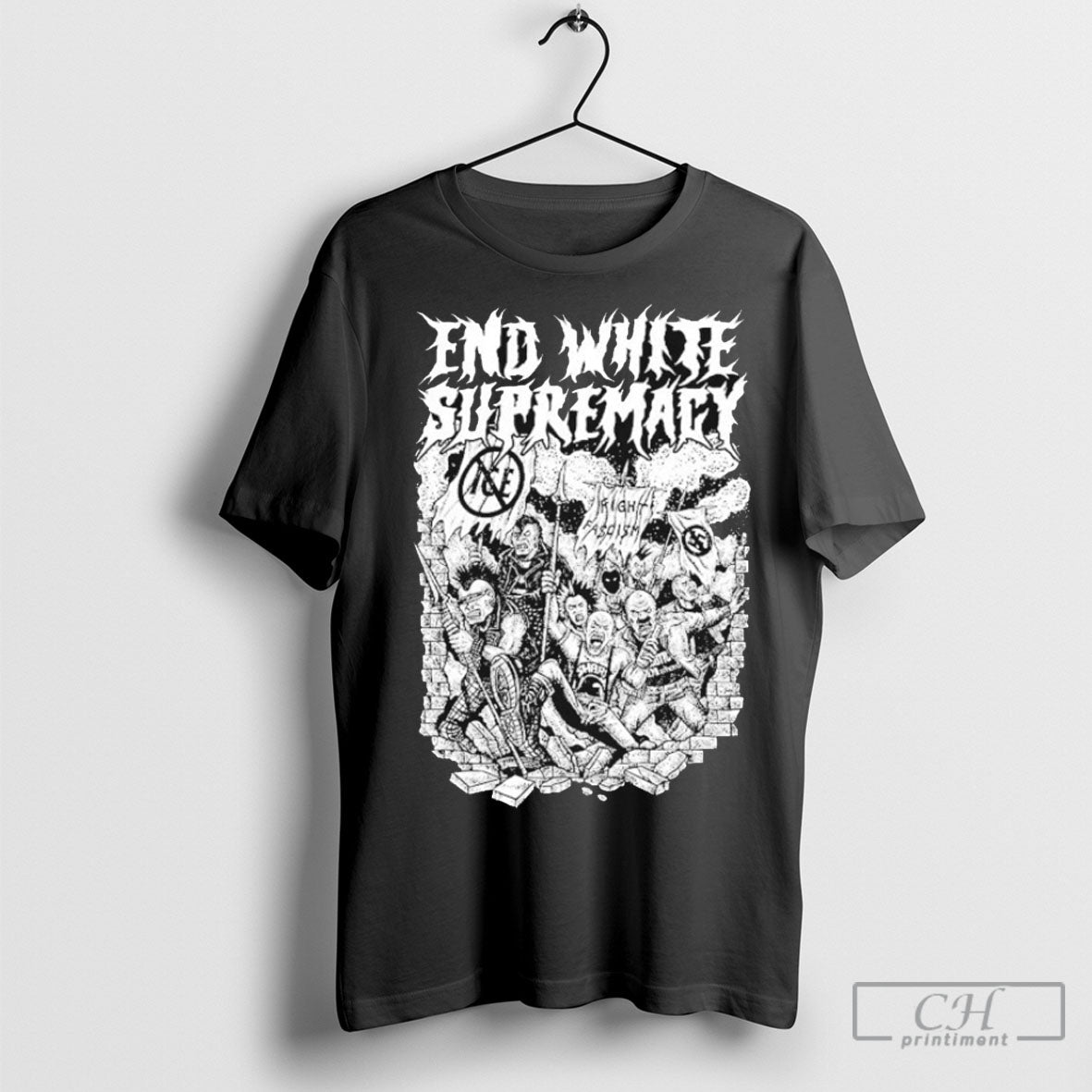 Official End White Supremacy Anti Fascist - Adult & Kids T-Shirts, Sweatshirts & Hoodies apparel design preview 1