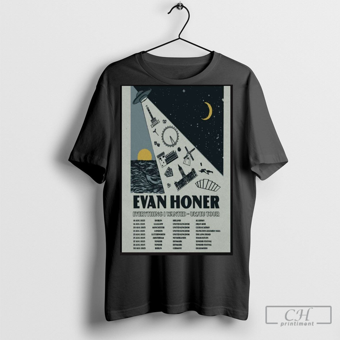 Official Evan Honer Everything I Wanted Uk Eu Tour - Adult & Kids T-Shirts, Sweatshirts & Hoodies apparel design preview 1