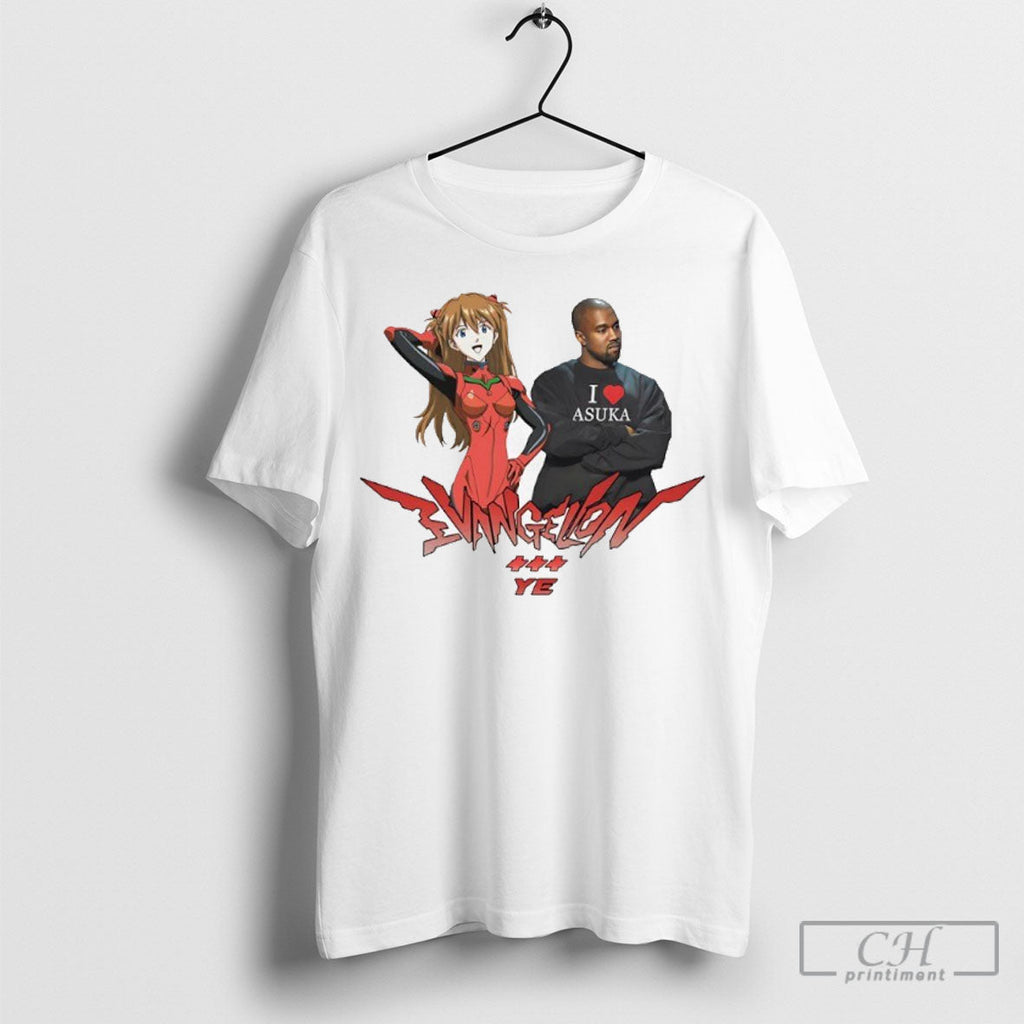 Official Evangelion Asuka X Kanye West I Love - Adult & Kids T-Shirts, Sweatshirts & Hoodies apparel design preview 1