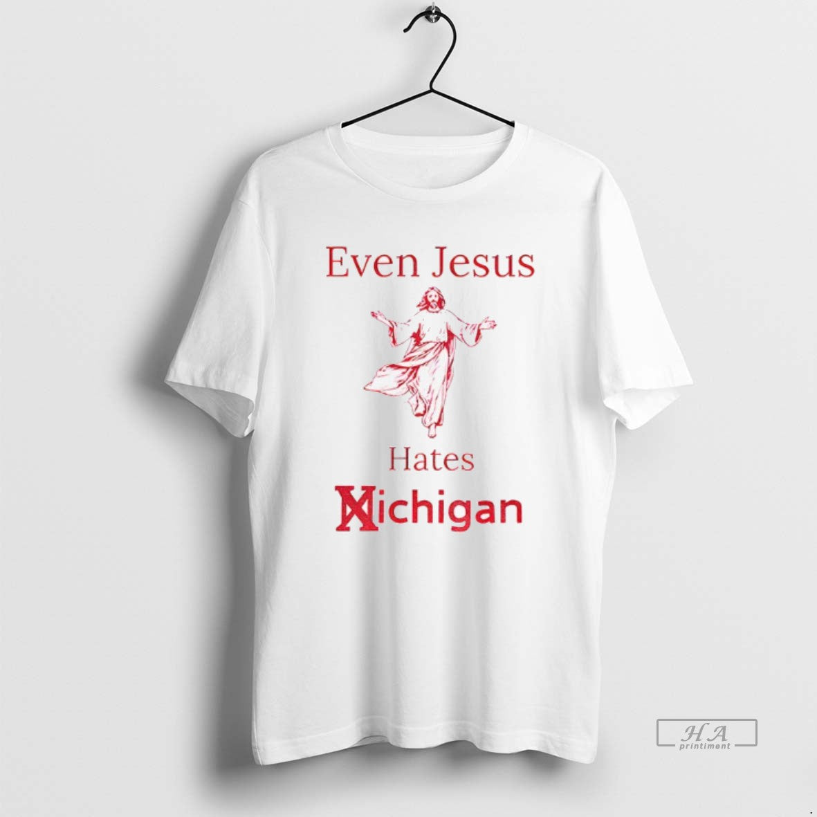 Official Even Jesus Hates Michigan Osu Ohio State - Adult & Kids T-Shirts, Sweatshirts & Hoodies apparel design preview 1