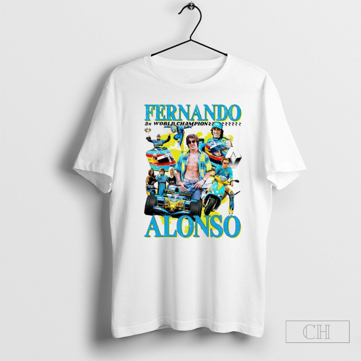 Official Fernando Alonso 2x World Champion - Adult & Kids T-Shirts, Sweatshirts & Hoodies apparel design preview 1