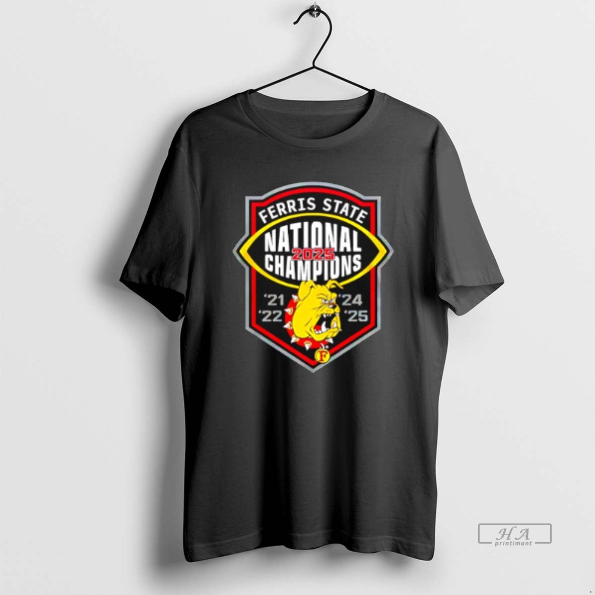 Official Ferris State Back 2025 National Champions 21 - Adult & Kids T-Shirts, Sweatshirts & Hoodies apparel design preview 1