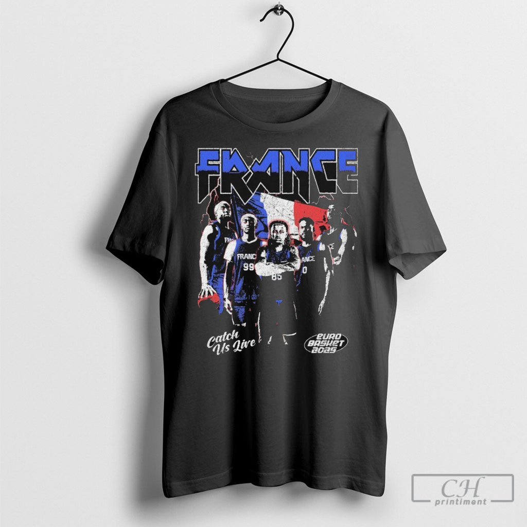Official France Catch Us Live Euro Basket 2025 - Adult & Kids T-Shirts, Sweatshirts & Hoodies apparel design preview 1