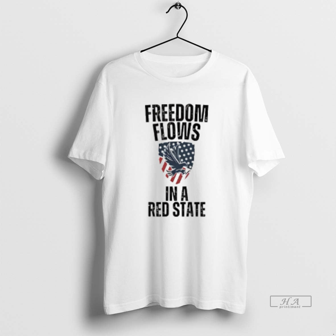Official Freedom Flows Red State - Adult & Kids T-Shirts, Sweatshirts & Hoodies apparel design preview 1