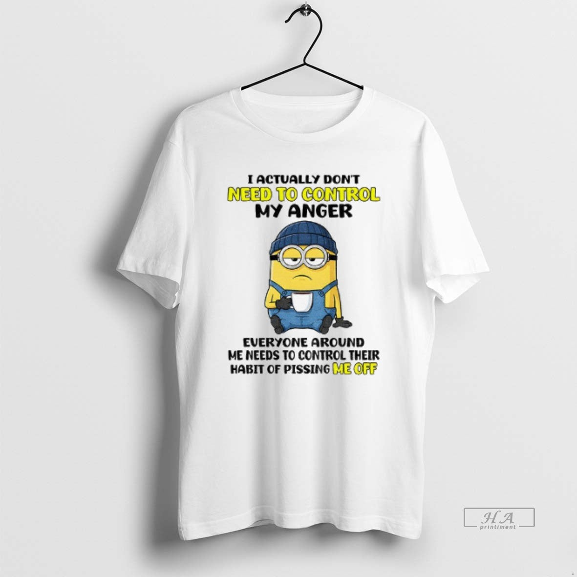 Official Funny Minion I Actually Dont Need Control My - Adult & Kids T-Shirts, Sweatshirts & Hoodies apparel design preview 1