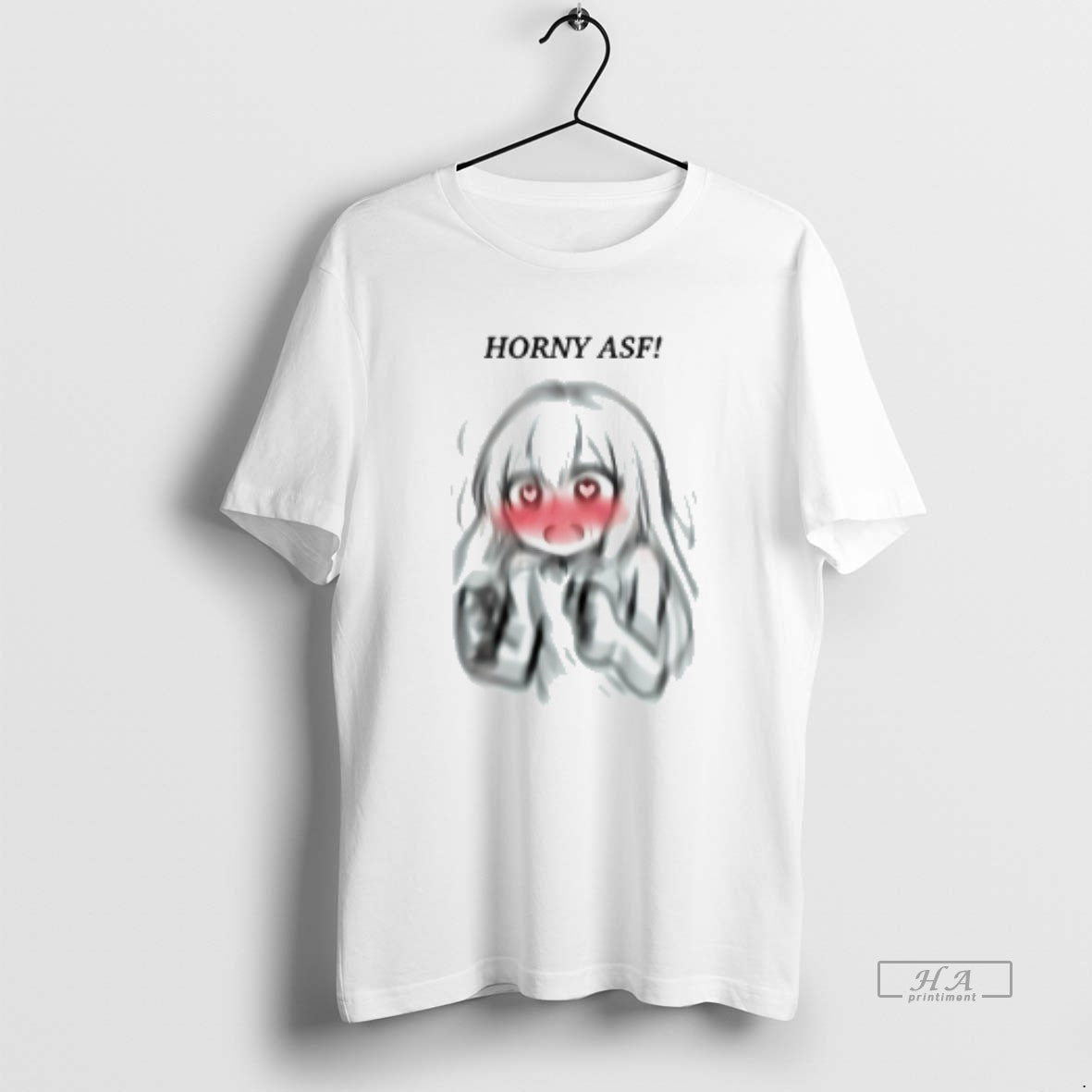 Official Horny Asf Girl Blushed - Adult & Kids T-Shirts, Sweatshirts & Hoodies apparel design preview 1
