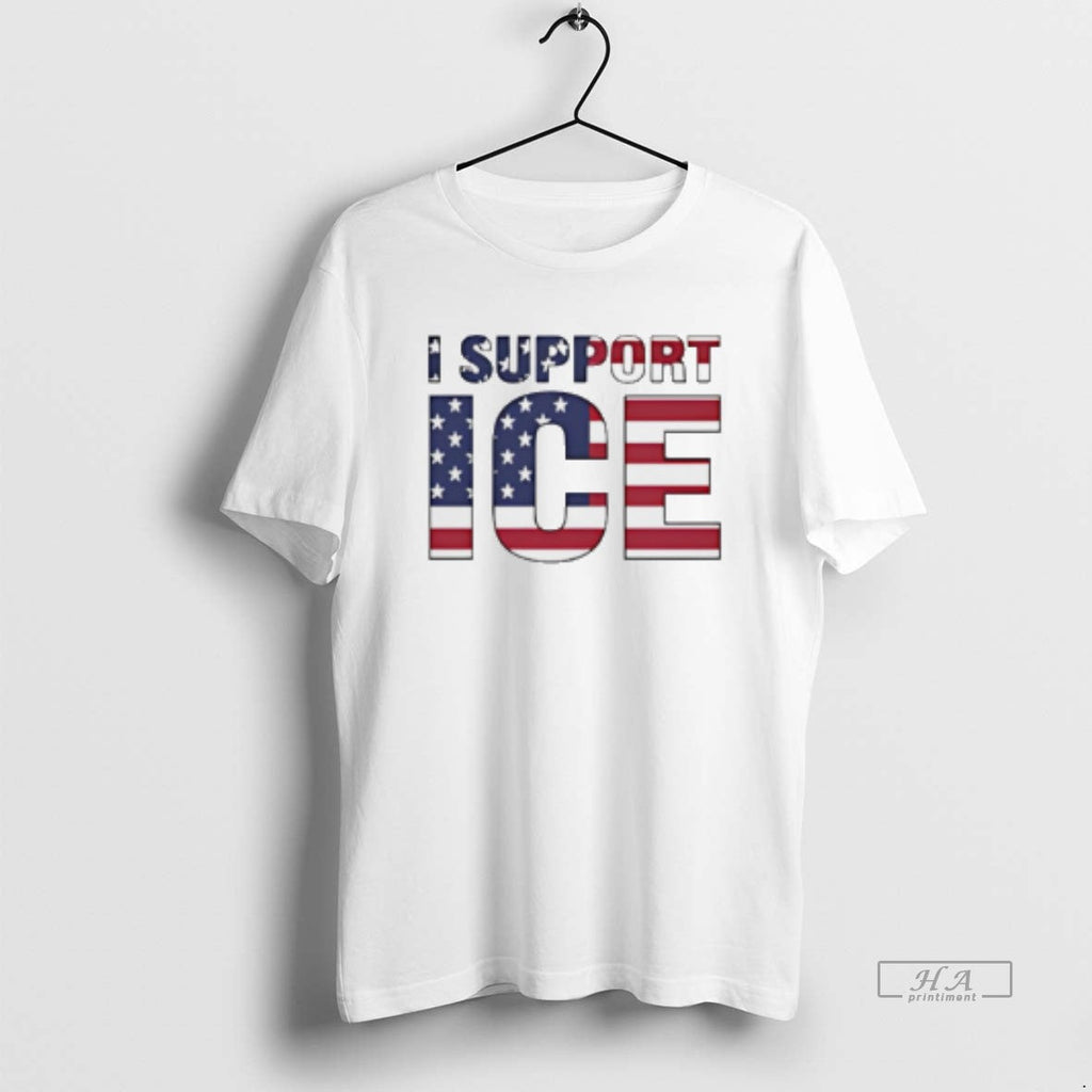 Official I Support Ice American Flag - Adult & Kids T-Shirts, Sweatshirts & Hoodies apparel design preview 1