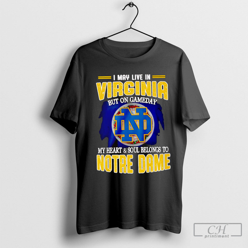 Official I May Live In Virginia But On Gameday My - Adult & Kids T-Shirts, Sweatshirts & Hoodies apparel design preview 1