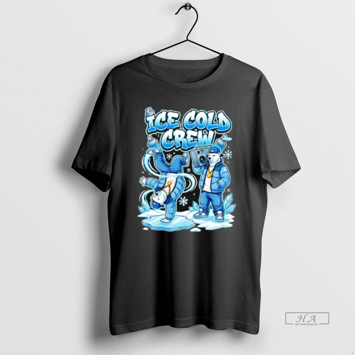 Official Ice Cold Crew Hip Hop Polar Bear Breakdance - Adult & Kids T-Shirts, Sweatshirts & Hoodies apparel design preview 1