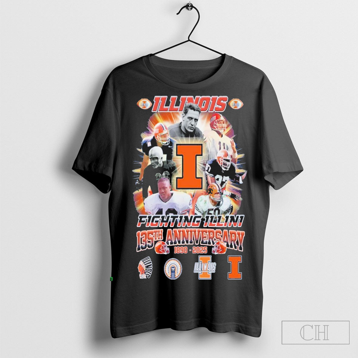 Official Illinois Fighting Illini 135th Anniversary - Adult & Kids T-Shirts, Sweatshirts & Hoodies apparel design preview 1