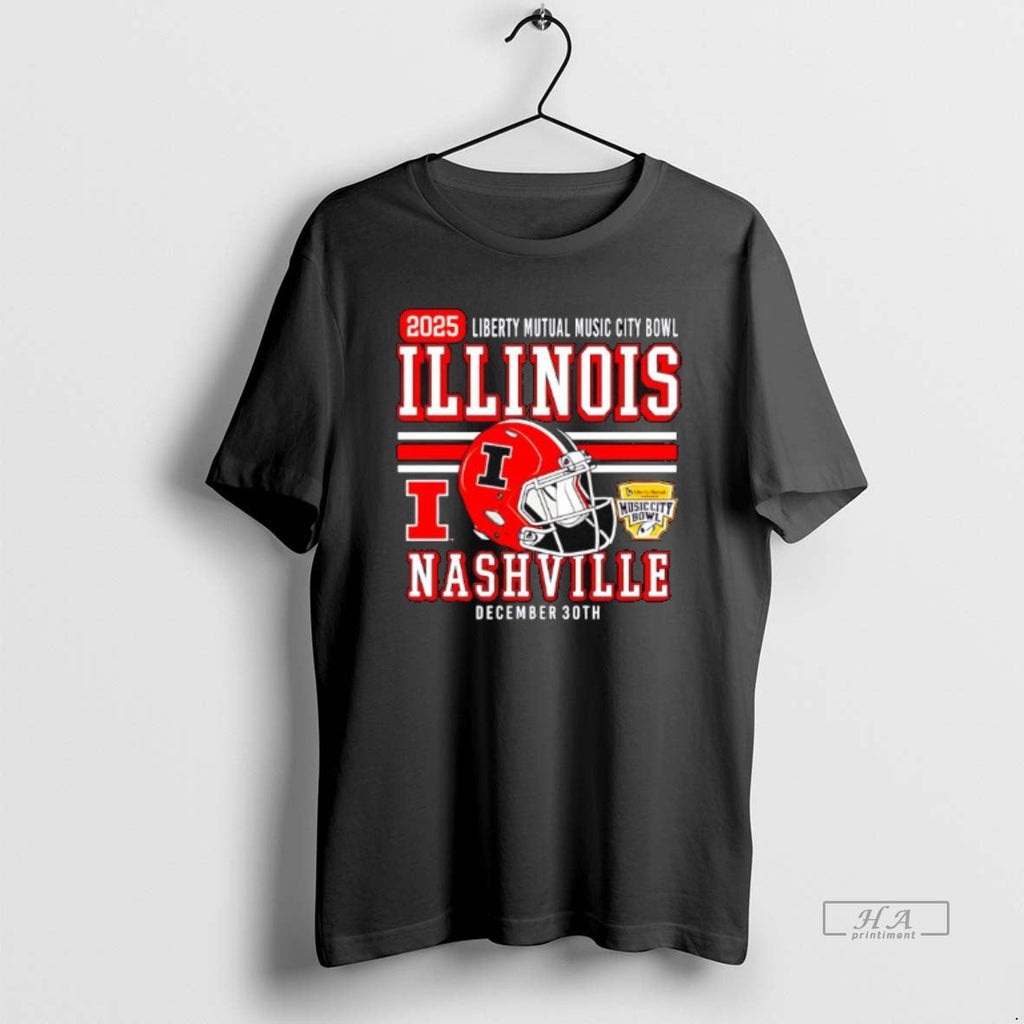 Official Illinois Football 2025 Liberty Mutual Music - Adult & Kids T-Shirts, Sweatshirts & Hoodies apparel design preview 1