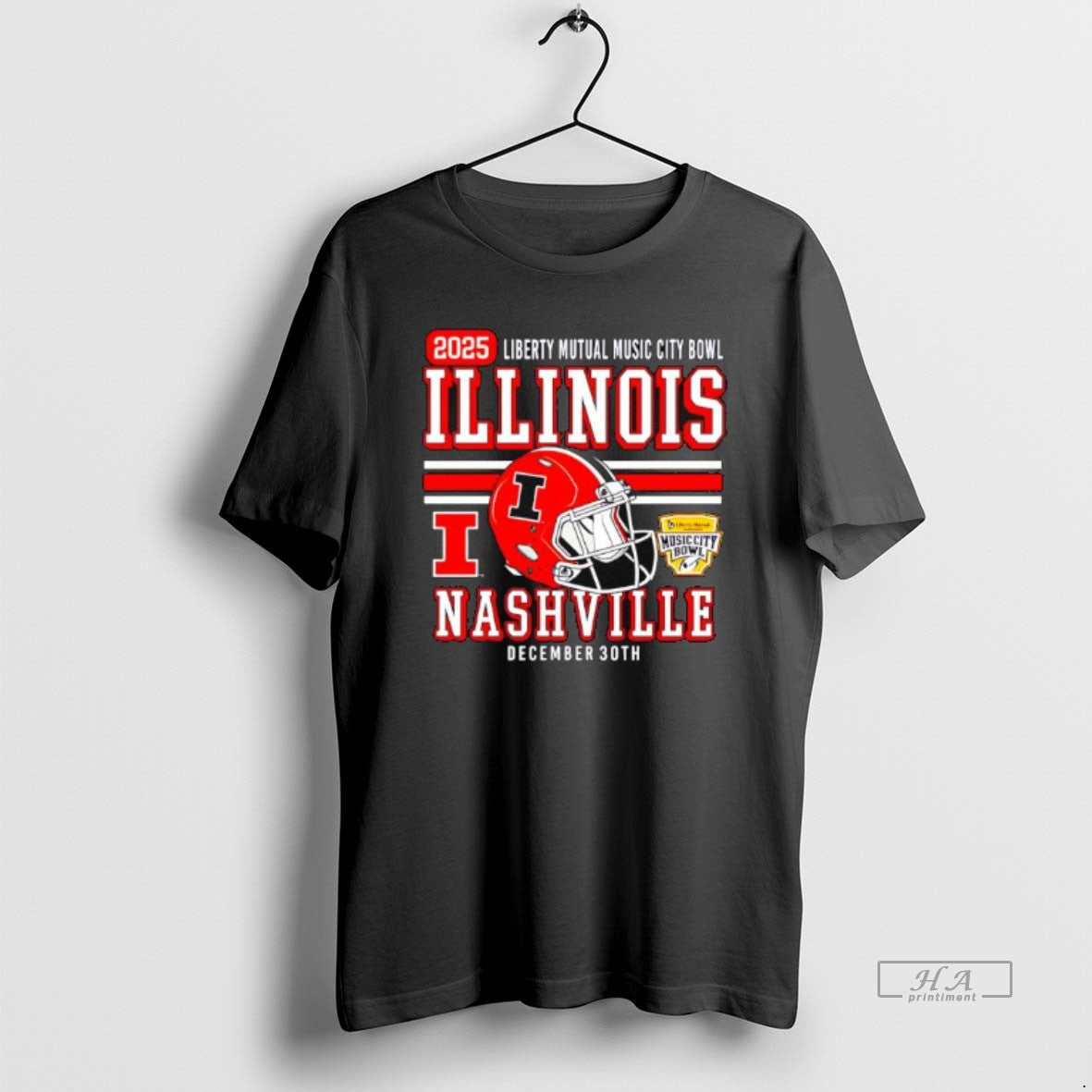 Official Illinois Football 2025 Liberty Mutual Music - Adult & Kids T-Shirts, Sweatshirts & Hoodies apparel design preview 1