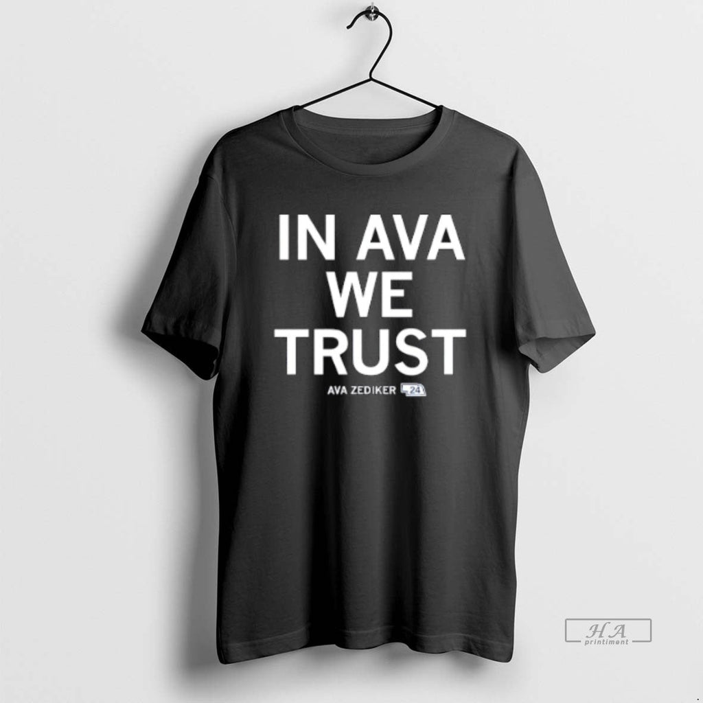 Official Ava Zediker We Trust Creighton Bluejays Text - Adult & Kids T-Shirts, Sweatshirts & Hoodies apparel design preview 1