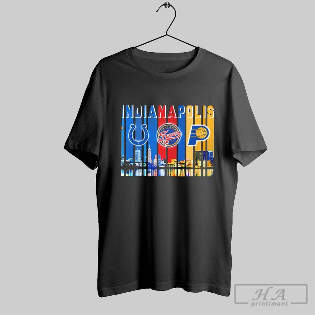 Official Indianapolis Retro Skyline Sports Teams Logo - Adult & Kids T-Shirts, Sweatshirts & Hoodies apparel design preview 1