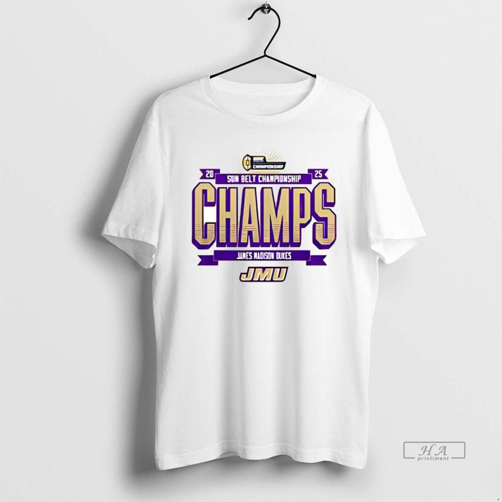 Official Jmu Football 2025 Sun Belt Championship 2 - Adult & Kids T-Shirts, Sweatshirts & Hoodies apparel design preview 1