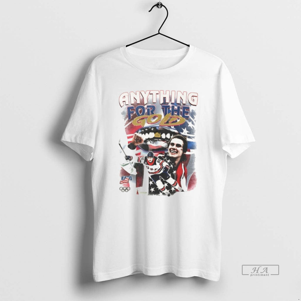 Official Jack Hughes Usa Hockey Anything For The Gold - Adult & Kids T-Shirts, Sweatshirts & Hoodies apparel design preview 1