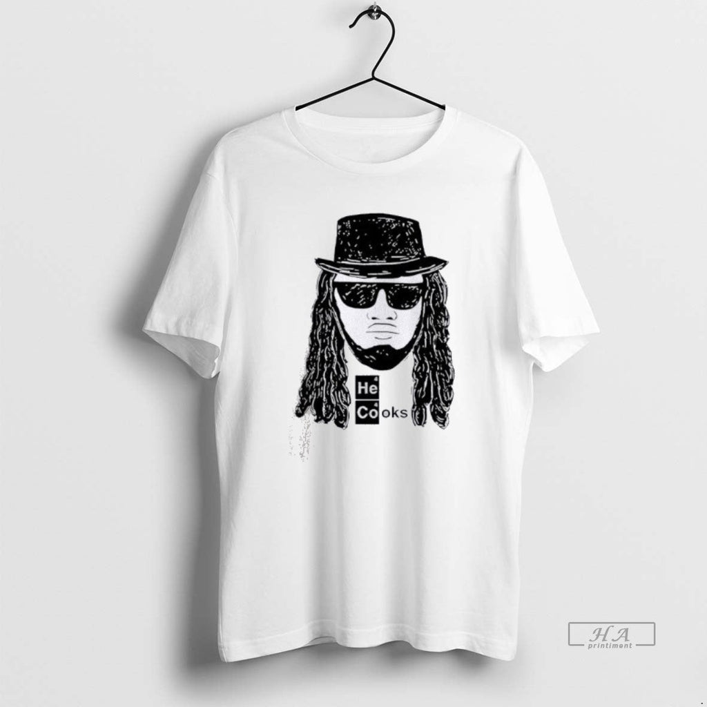 Official James Cook He Cooks Funny Science Portrait - Adult & Kids T-Shirts, Sweatshirts & Hoodies apparel design preview 1