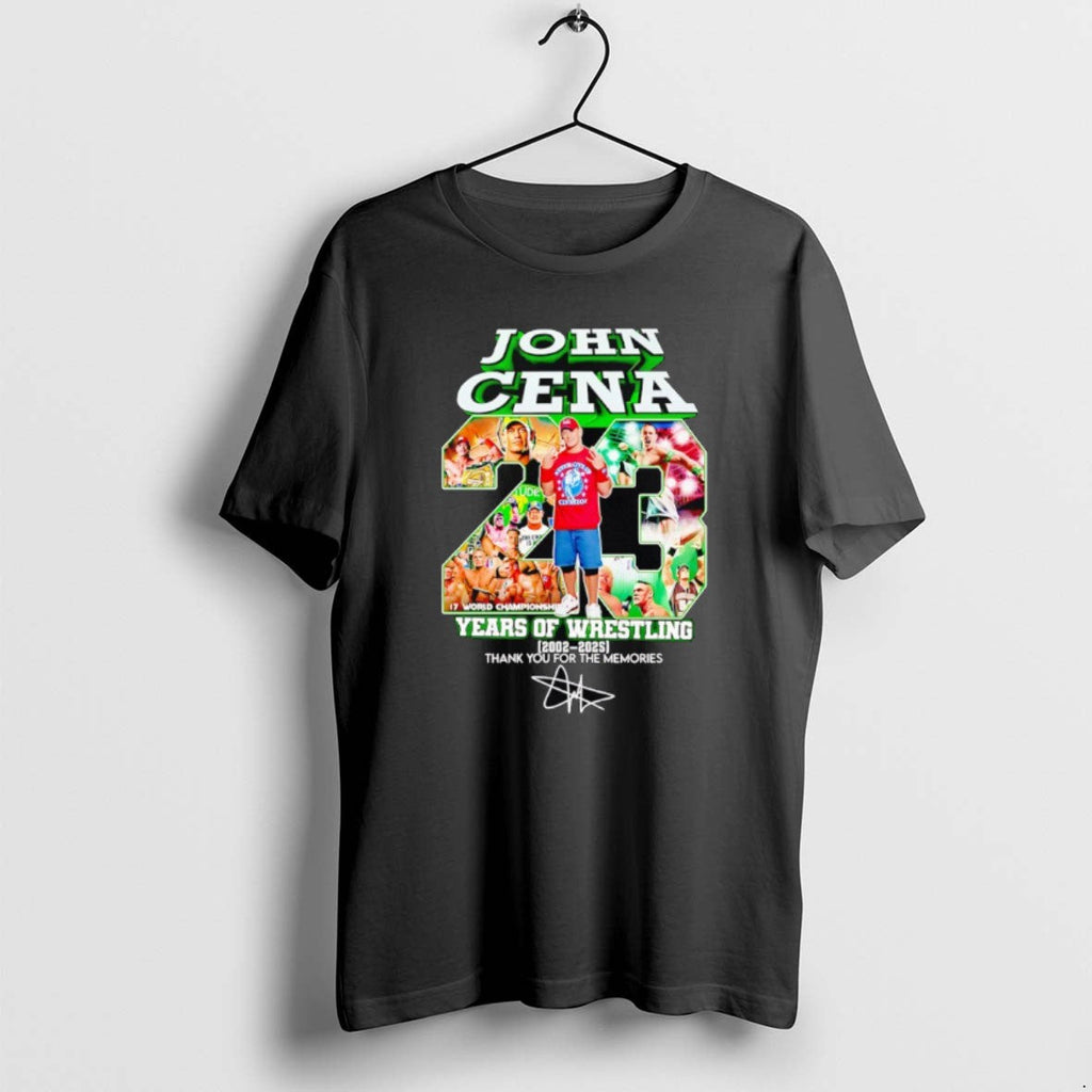 Official John Cena Years Wrestling 2002 2025 Thank - Adult & Kids T-Shirts, Sweatshirts & Hoodies apparel design preview 1