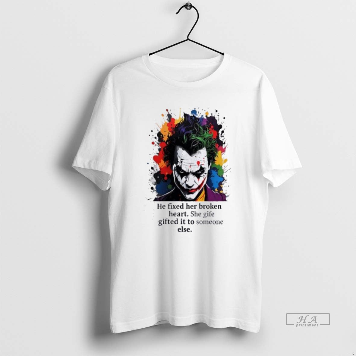 Official Joker He Fixed Her Broken Heart She Gife - Adult & Kids T-Shirts, Sweatshirts & Hoodies apparel design preview 1