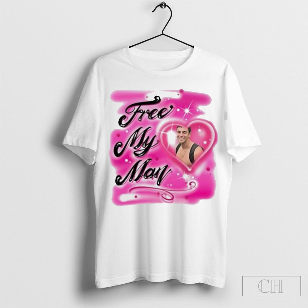 Official Keiajah Free My Man Luigi Mangione - Adult & Kids T-Shirts, Sweatshirts & Hoodies apparel design preview 1