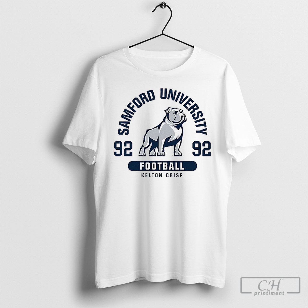 Official Kelton Crisp 92 Samford Bulldogs Ncaa - Adult & Kids T-Shirts, Sweatshirts & Hoodies apparel design preview 1