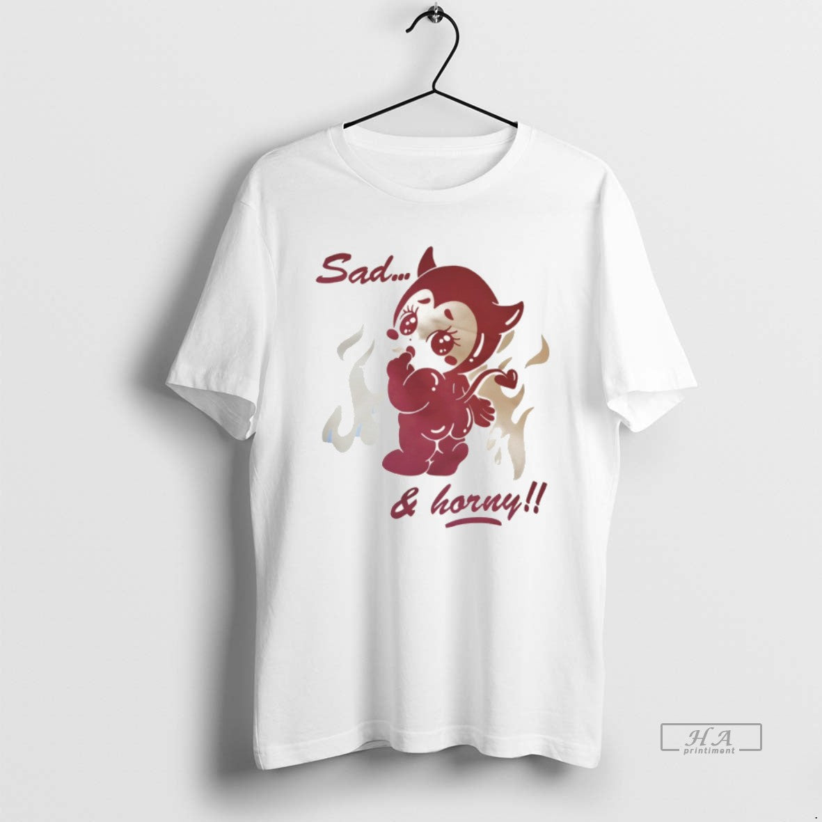 Official Kewpie Baby Devil Cupid Love Sad Horny - Adult & Kids T-Shirts, Sweatshirts & Hoodies apparel design preview 1