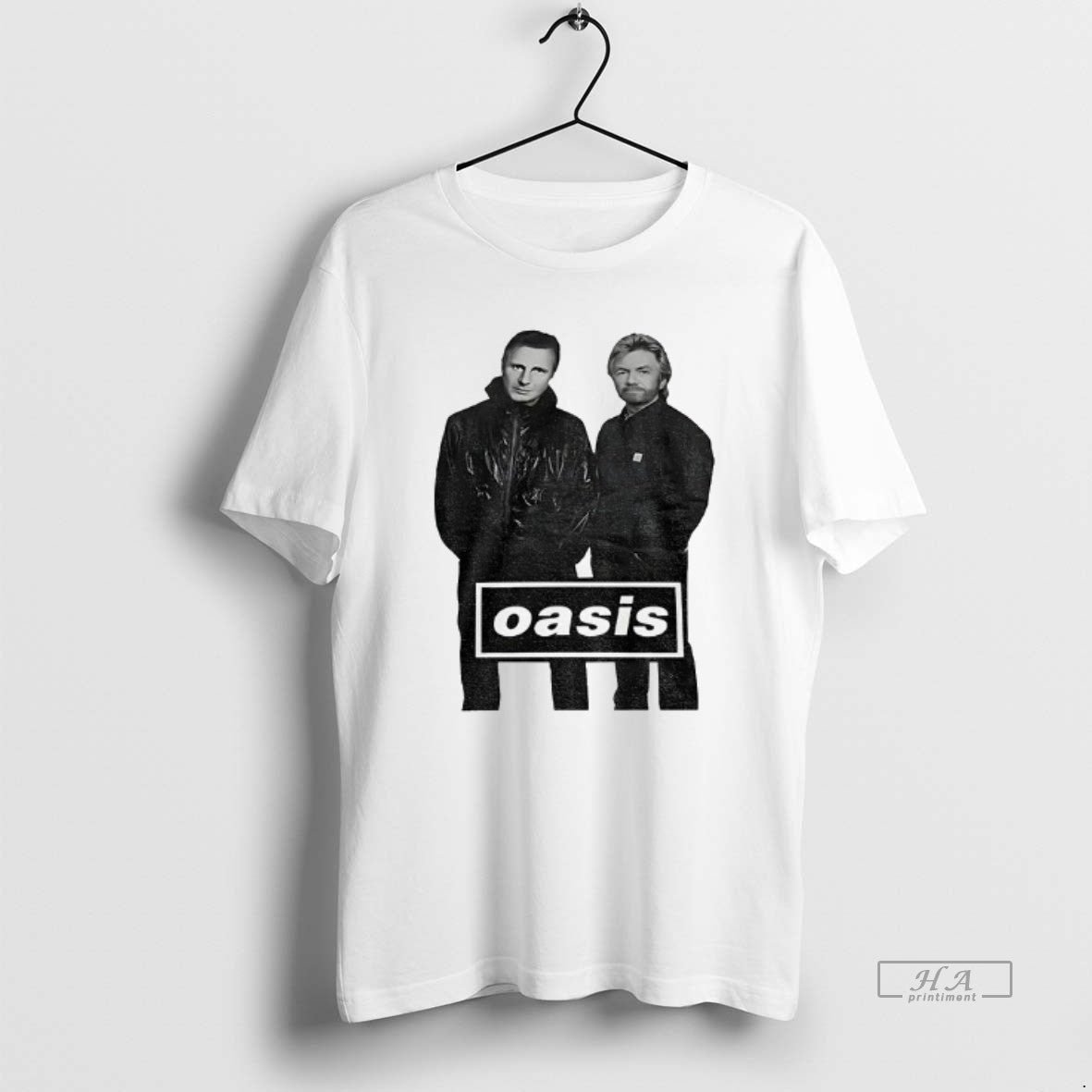 Official Liam Neeson Noel Edmonds Oasis - Adult & Kids T-Shirts, Sweatshirts & Hoodies apparel design preview 1
