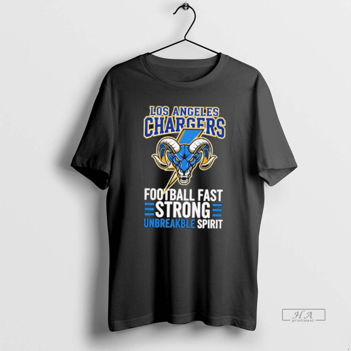 Official Los Angeles Chargers Football Fast Strong - Adult & Kids T-Shirts, Sweatshirts & Hoodies apparel design preview 1