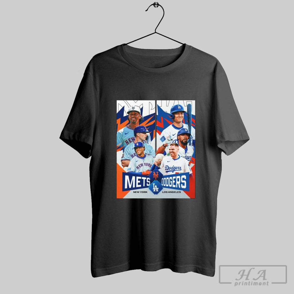 Official Los Angeles Dodgers Vs New York Mets 2025 - Adult & Kids T-Shirts, Sweatshirts & Hoodies apparel design preview 1