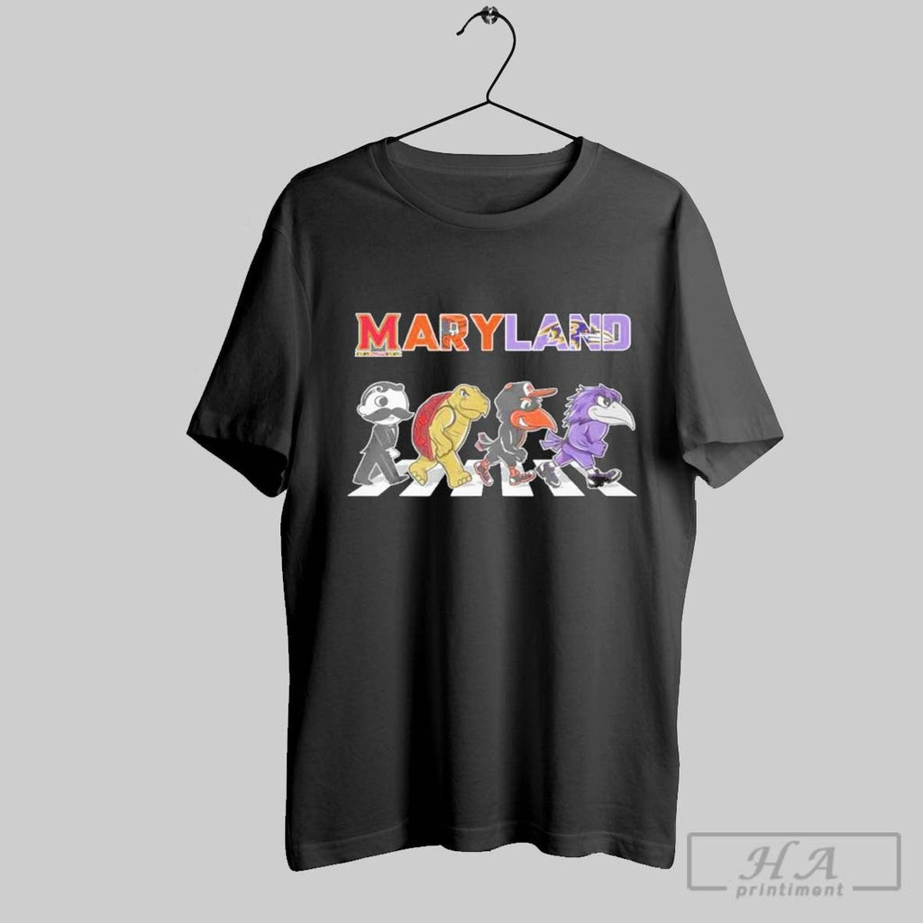 Official Maryland Sports Teams Abbey Road Mascots - Adult & Kids T-Shirts, Sweatshirts & Hoodies apparel design preview 1