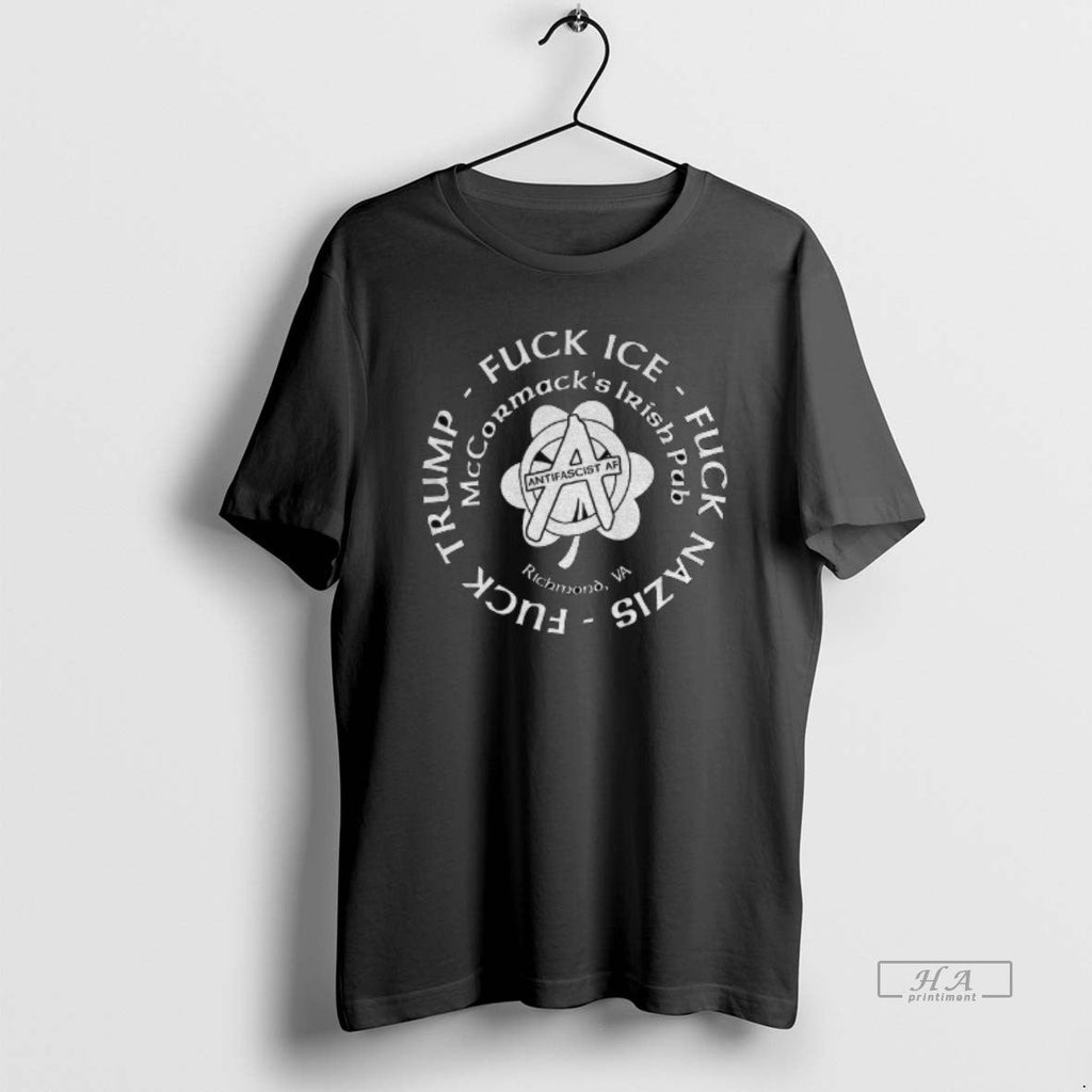 Official Mccormacks Irish Pub Antifascist Af Fuck - Adult & Kids T-Shirts, Sweatshirts & Hoodies apparel design preview 1