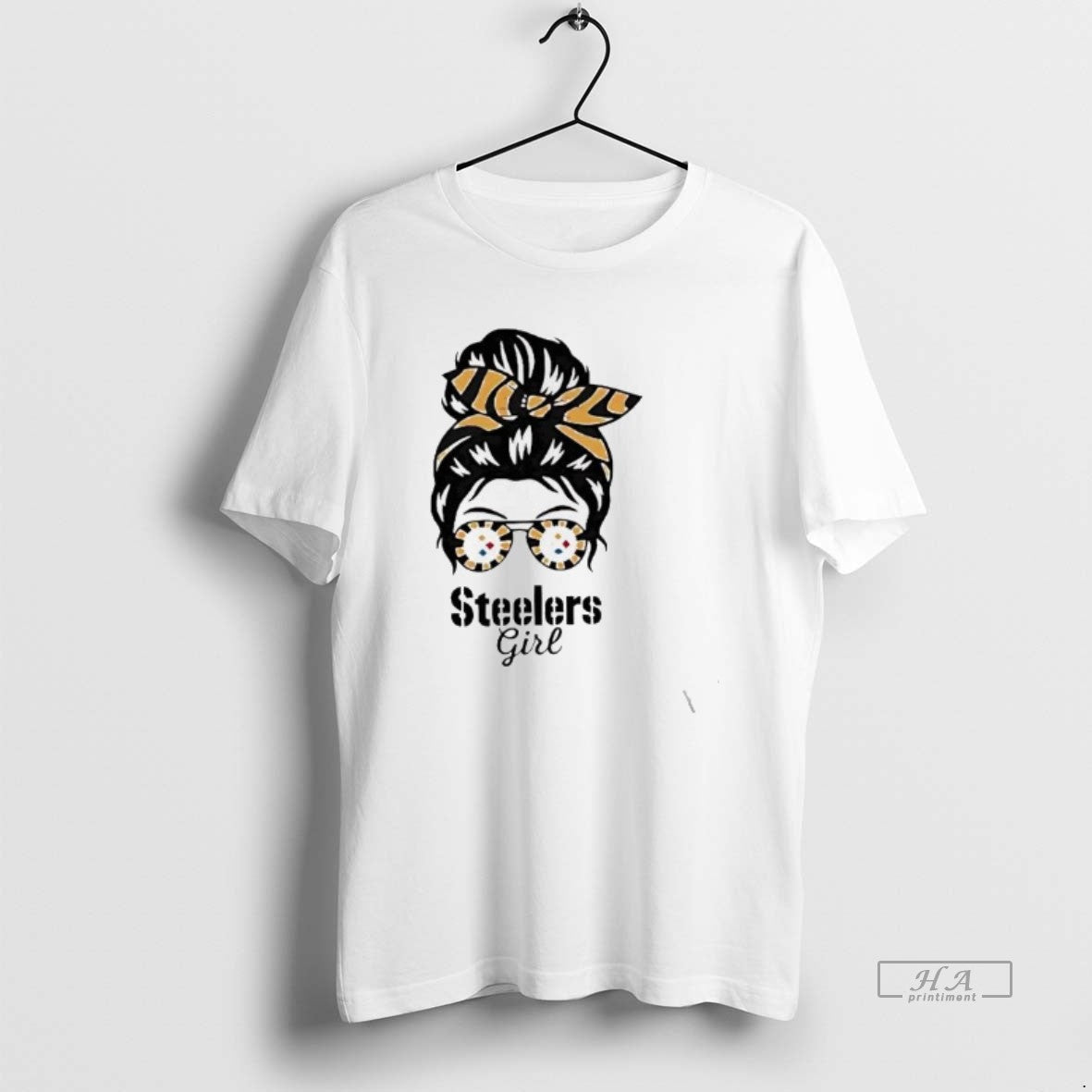 Official Messy Bun Steelers Girl - Adult & Kids T-Shirts, Sweatshirts & Hoodies apparel design preview 1