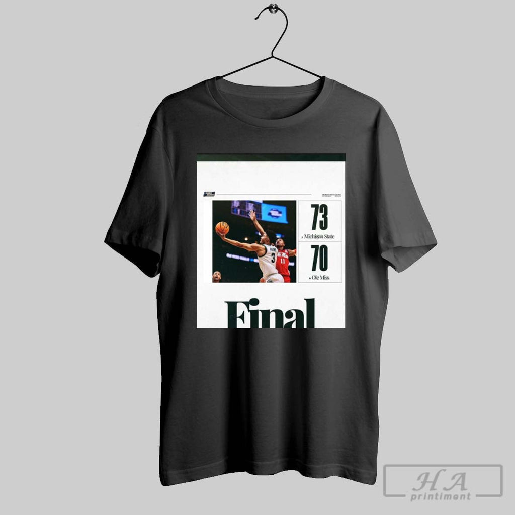 Official Michigan State Spartans Basketball Win 73 70 - Adult & Kids T-Shirts, Sweatshirts & Hoodies apparel design preview 1