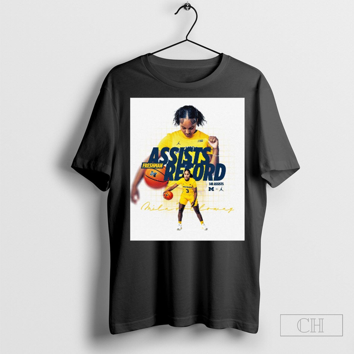 Official Michigan Womens Basketball Mila Holloway - Adult & Kids T-Shirts, Sweatshirts & Hoodies apparel design preview 1