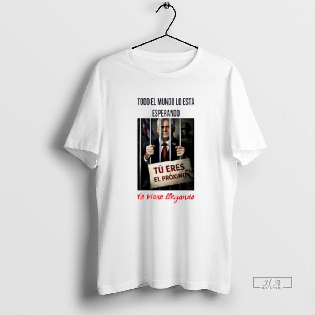 Official Miguel Diaz Canel Everyone Is Waiting Him - Adult & Kids T-Shirts, Sweatshirts & Hoodies apparel design preview 1