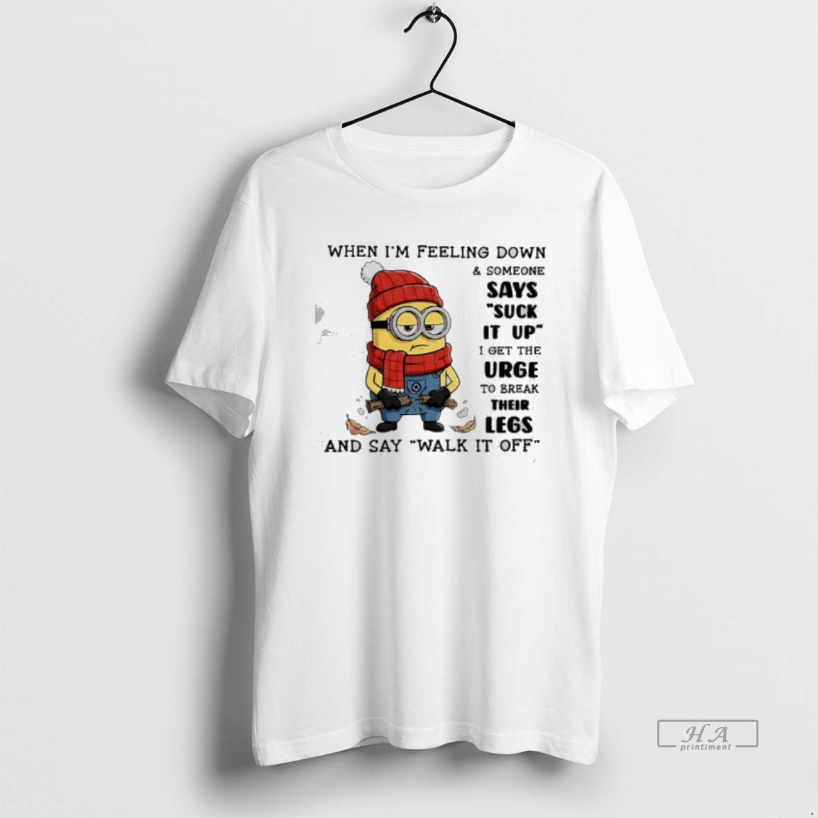 Official Minion When Im Feeling Down Someone I Get - Adult & Kids T-Shirts, Sweatshirts & Hoodies apparel design preview 1