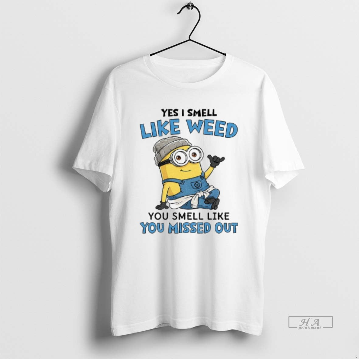Official Minion Yes I Smell Like Weed You Missed Out - Adult & Kids T-Shirts, Sweatshirts & Hoodies apparel design preview 1
