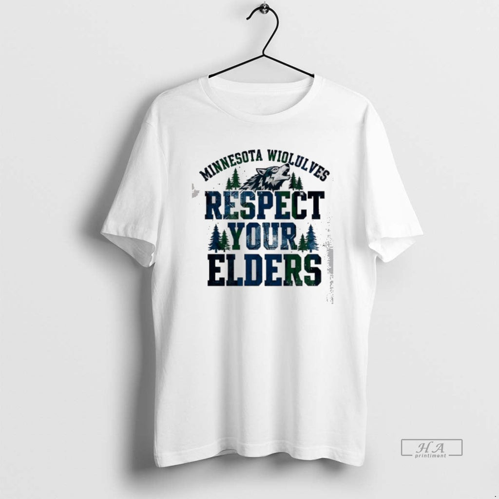 Official Minnesota Timberwolves Respect Your Elders - Adult & Kids T-Shirts, Sweatshirts & Hoodies apparel design preview 1