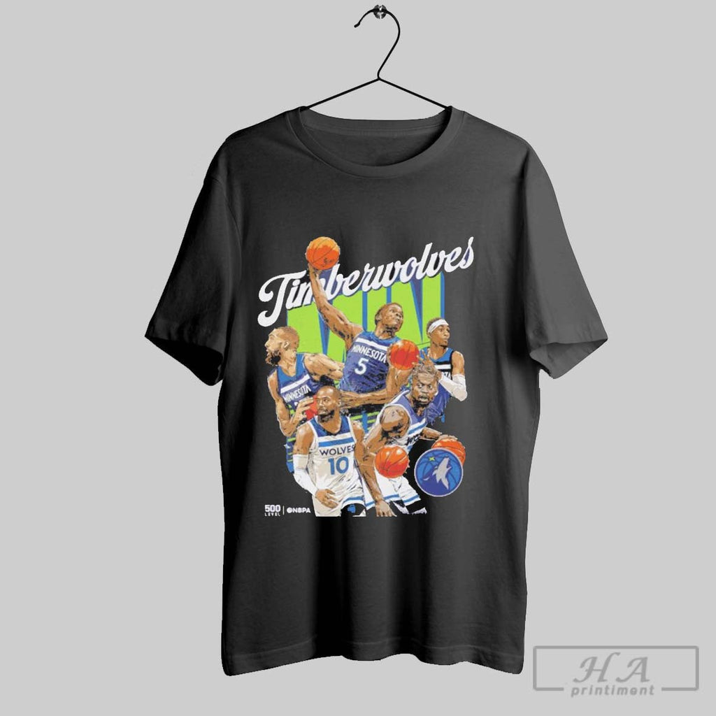 Official Minnesota Timberwolves Starting 5 Nba 2025 - Adult & Kids T-Shirts, Sweatshirts & Hoodies apparel design preview 1
