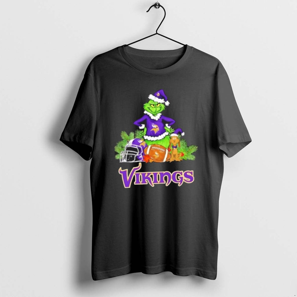 Official Minnesota Vikings Football X Grinch Max Dog - Adult & Kids T-Shirts, Sweatshirts & Hoodies apparel design preview 1