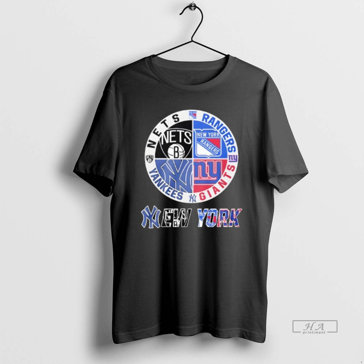 Official New York Giants Yankees Nets Rangers Mashup - Adult & Kids T-Shirts, Sweatshirts & Hoodies apparel design preview 1