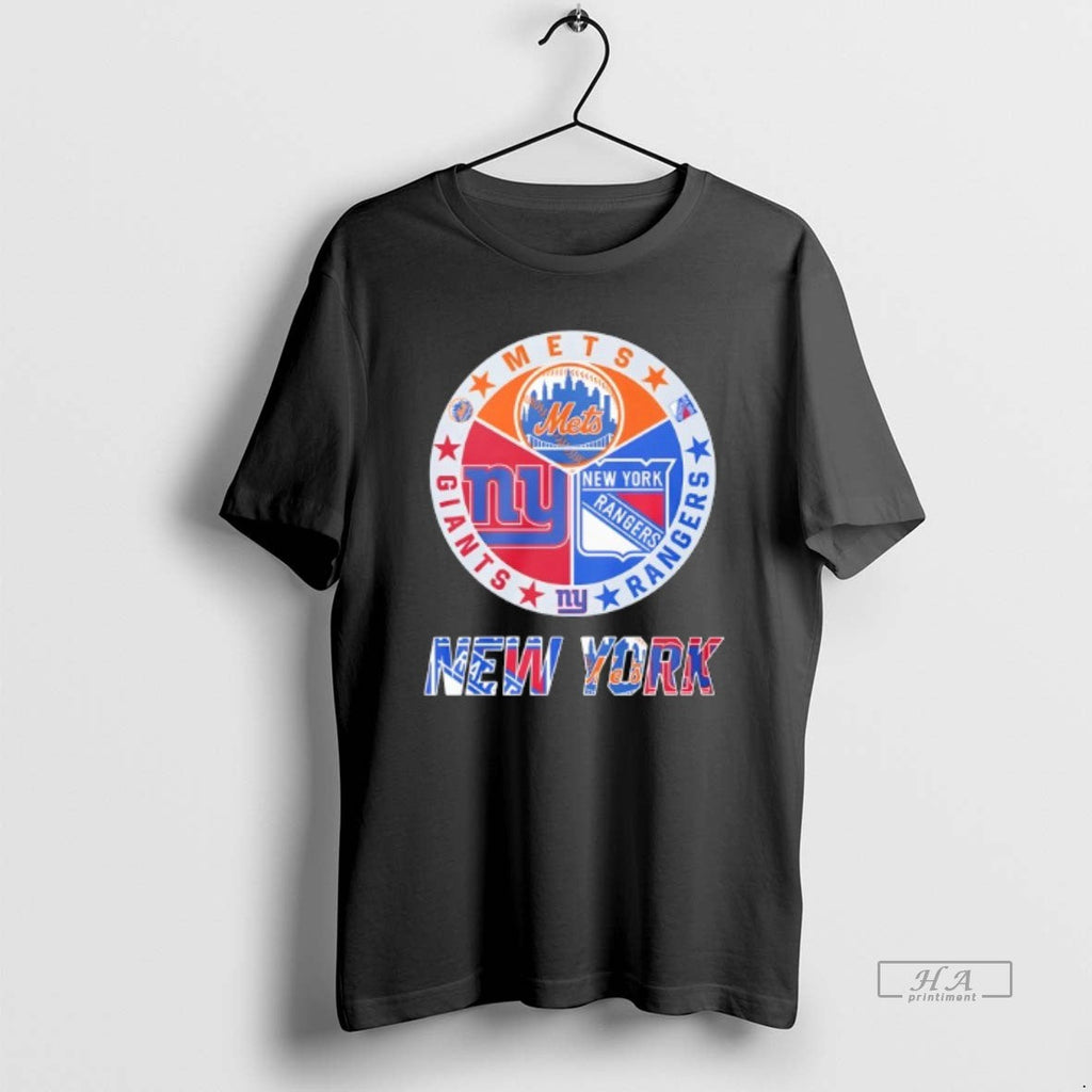 Official New York Rangers Mets Giants Mashup Logo - Adult & Kids T-Shirts, Sweatshirts & Hoodies apparel design preview 1