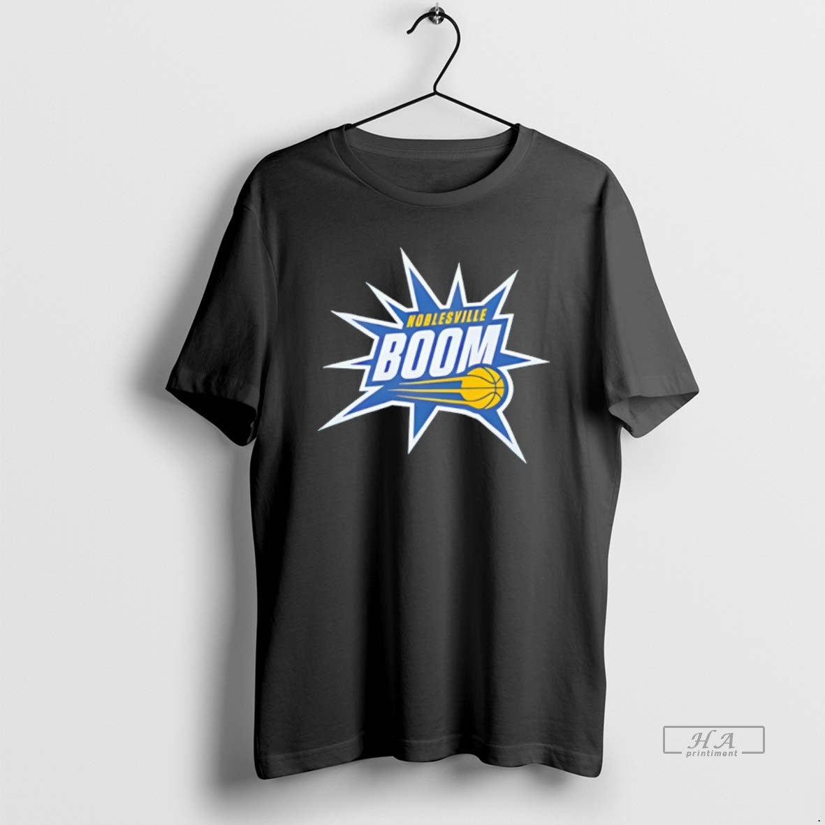 Official Noblesville Boom Indiana Pacers Basketball - Adult & Kids T-Shirts, Sweatshirts & Hoodies apparel design preview 1