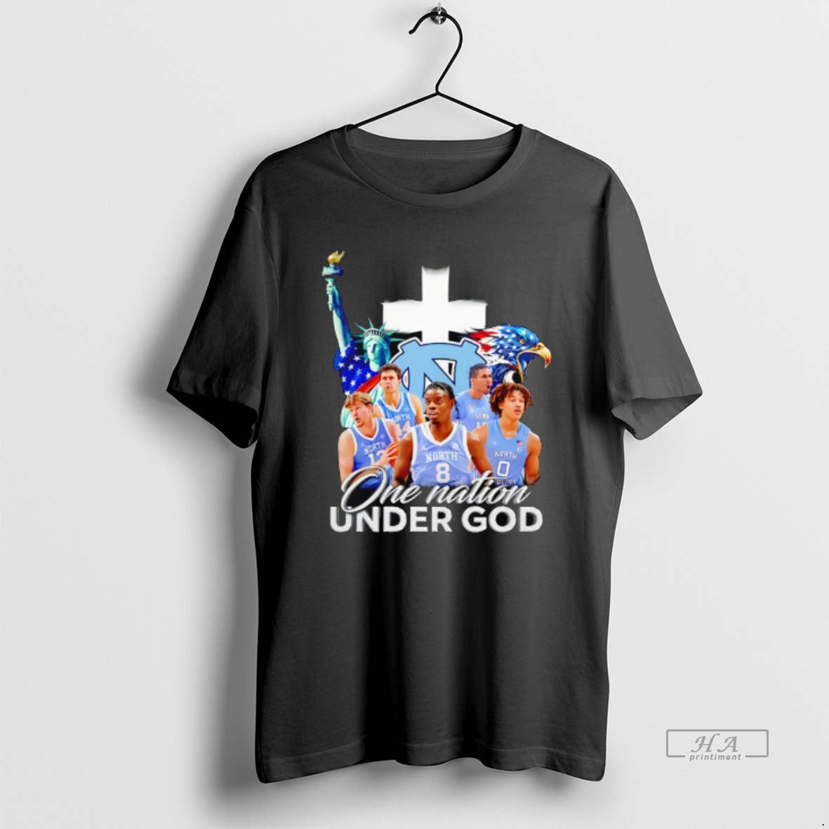 Official North Carolina Tar Heels Players One Nation - Adult & Kids T-Shirts, Sweatshirts & Hoodies apparel design preview 1