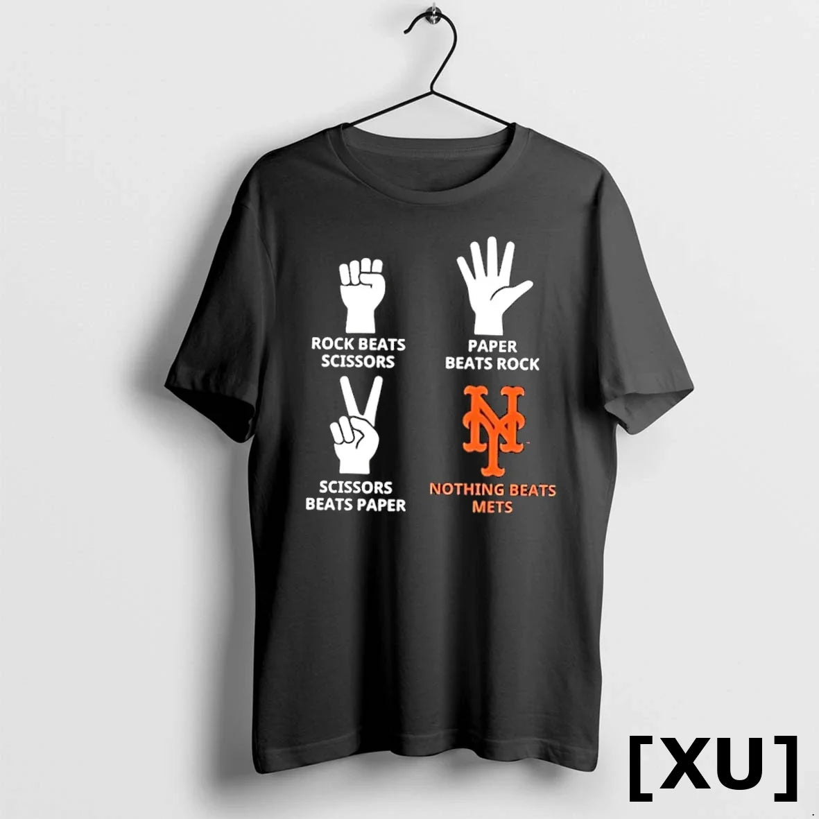 Official Nothing Beats Mets Hands Rock Scissors Paper - Adult & Kids T-Shirts, Sweatshirts & Hoodies apparel design preview 1
